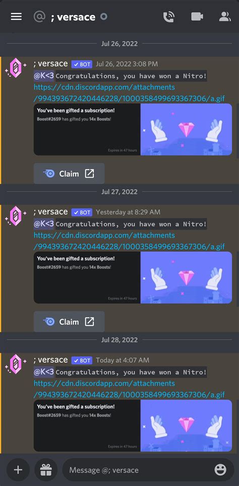 versace bot discord|Weird Versace bot nitro spam : r/discordapp .